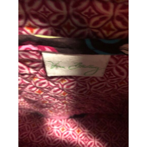 Vera Bradley Mod Floral Purse Shoulder Bag Two Handle Pink Brown Beige Flowers - Picture 2 of 7